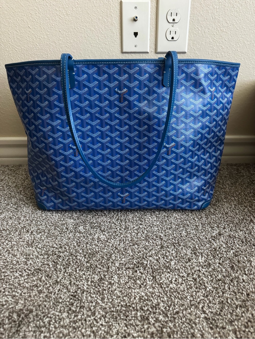 Goyard Royal Blue Chevron Tote